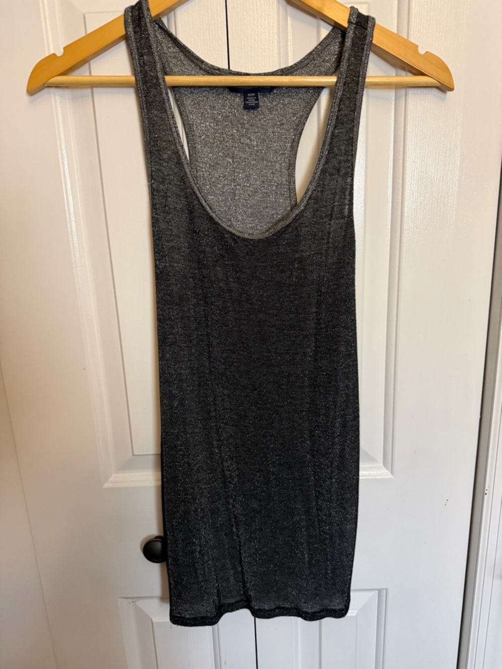 Women's Metallic Black/Grey Racerback Tank Top M